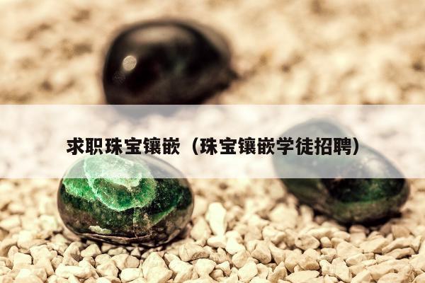 求职珠宝镶嵌，珠宝镶嵌学徒招聘