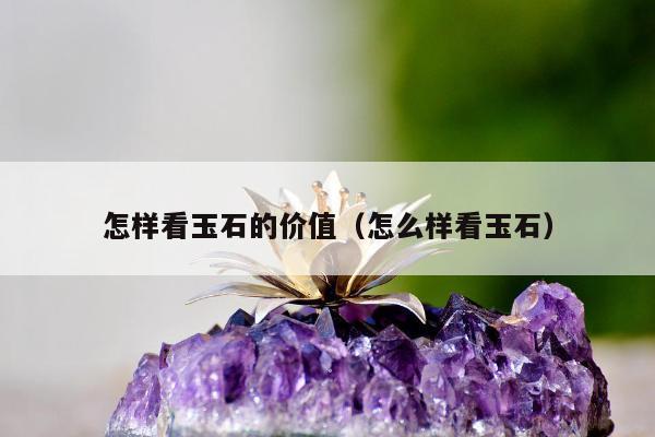 怎样看玉石的价值，怎么样看玉石