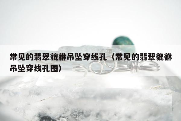 常见的翡翠貔貅吊坠穿线孔，常见的翡翠貔貅吊坠穿线孔图
