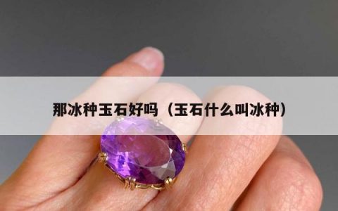 那冰种玉石好吗，玉石什么叫冰种