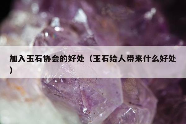 加入玉石协会的好处，玉石给人带来什么好处