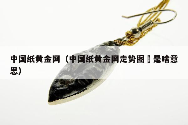 中国纸黄金网，中国纸黄金网走势图睒是啥意思