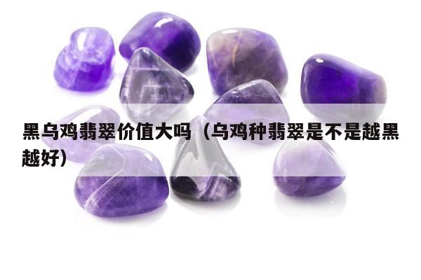 黑乌鸡翡翠价值大吗 乌鸡种翡翠是不是越黑越好