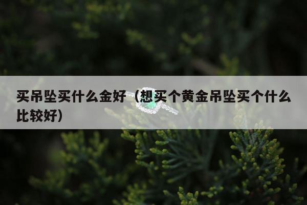 买吊坠买什么金好 想买个黄金吊坠买个什么比较好