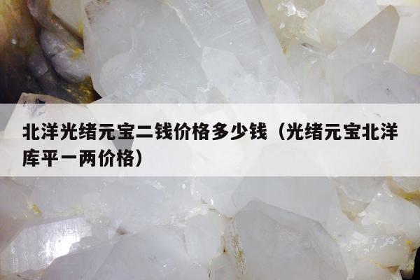 北洋光绪元宝二钱价格多少钱 光绪元宝北洋库平一两价格