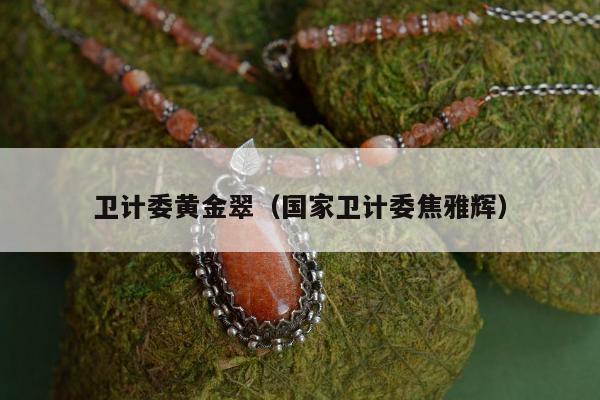 卫计委黄金翠 国家卫计委焦雅辉