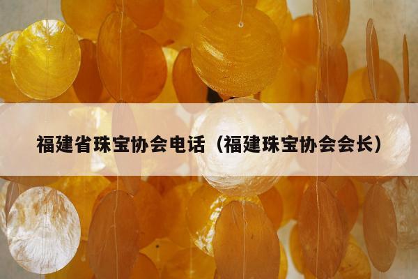 福建省珠宝协会电话 福建珠宝协会会长