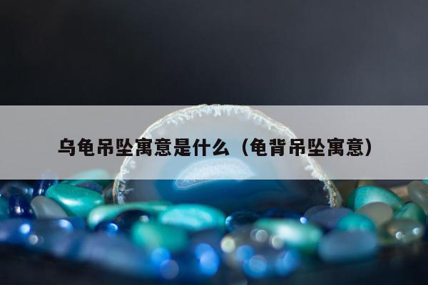 乌龟吊坠寓意是什么 龟背吊坠寓意