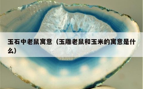 玉石中老鼠寓意 玉雕老鼠和玉米的寓意是什么
