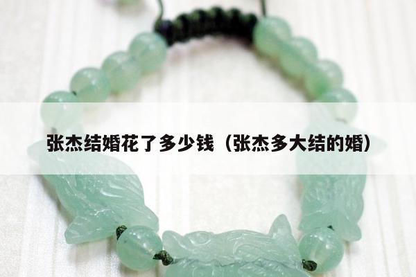 张杰结婚花了多少钱 张杰多大结的婚