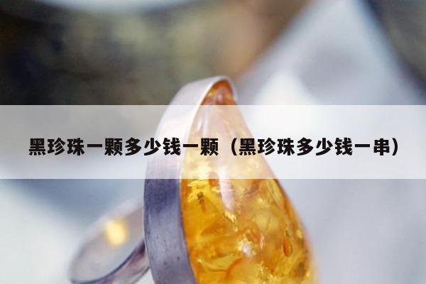 黑珍珠一颗多少钱一颗 黑珍珠多少钱一串