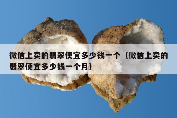 微信上卖的翡翠便宜多少钱一个 微信上卖的翡翠便宜多少钱一个月