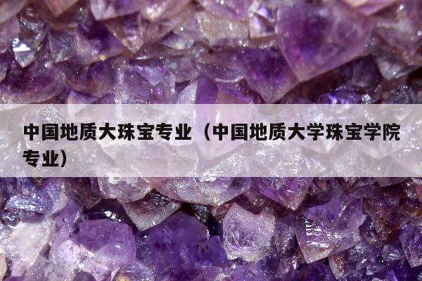 中国地质大珠宝专业 中国地质大学珠宝学院专业