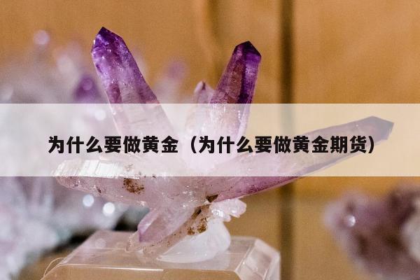为什么要做黄金 为什么要做黄金期货