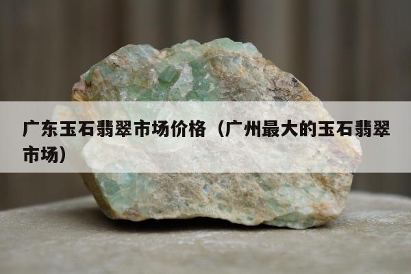 广东玉石翡翠市场价格 广州最大的玉石翡翠市场