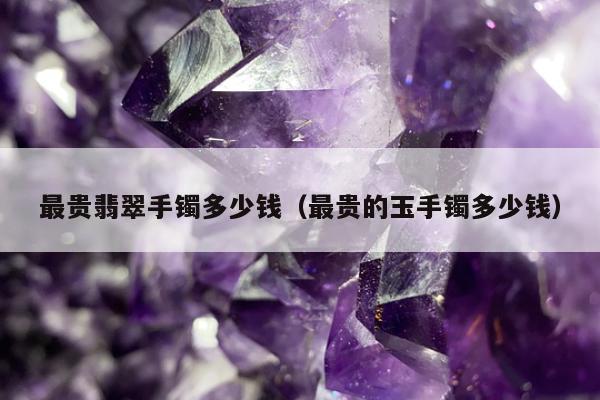 最贵翡翠手镯多少钱 最贵的玉手镯多少钱