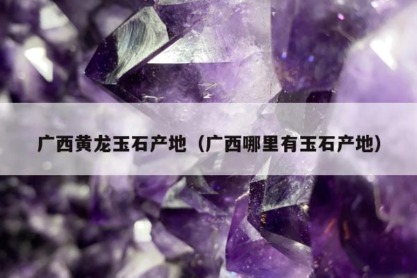 广西黄龙玉石产地 广西哪里有玉石产地