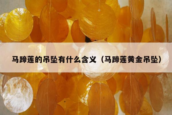 马蹄莲的吊坠有什么含义（马蹄莲黄金吊坠）