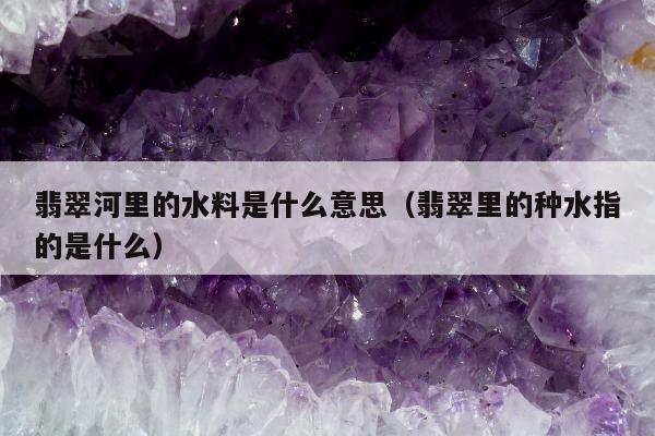 翡翠河里的水料是什么意思（翡翠里的种水指的是什么）