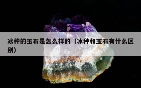 冰种的玉石是怎么样的（冰种和玉石有什么区别）