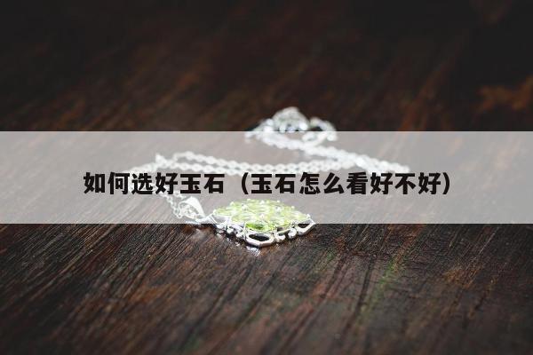 如何选好玉石（玉石怎么看好不好）