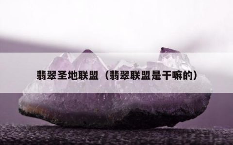 翡翠圣地联盟（翡翠联盟是干嘛的）