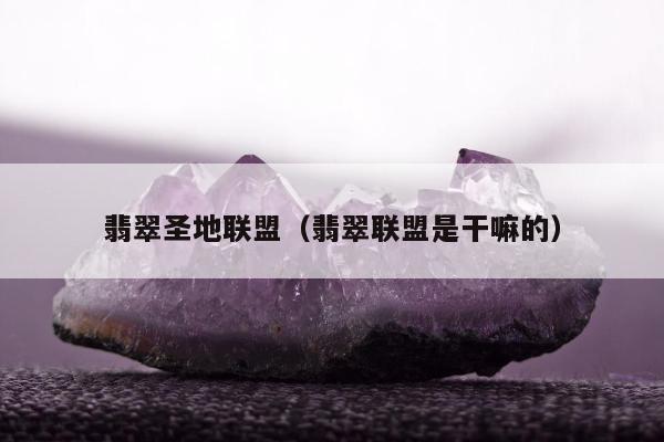 翡翠圣地联盟（翡翠联盟是干嘛的）