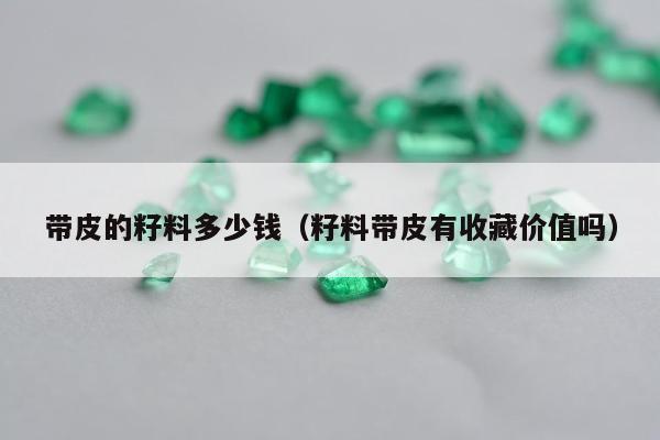 带皮的籽料多少钱（籽料带皮有收藏价值吗）
