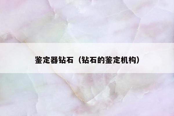 鉴定器钻石（钻石的鉴定机构）