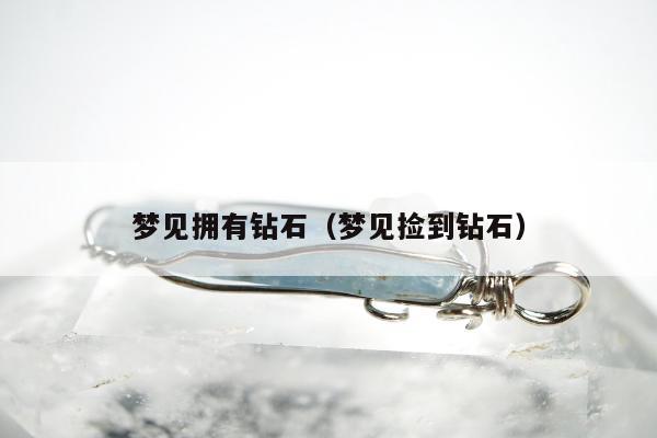 梦见拥有钻石（梦见捡到钻石）