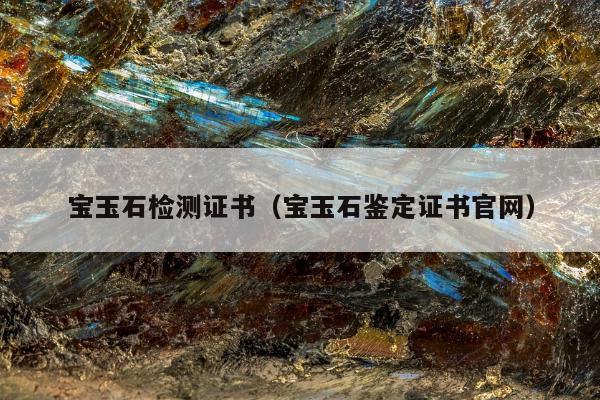 宝玉石检测证书（宝玉石鉴定证书官网）