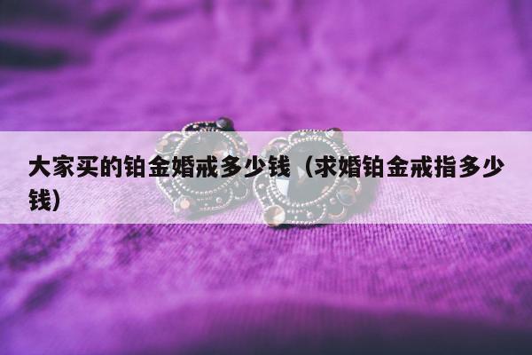 大家买的铂金婚戒多少钱（求婚铂金戒指多少钱）
