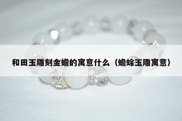 和田玉雕刻金蟾的寓意什么（蟾蜍玉雕寓意）