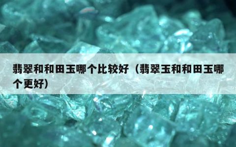 翡翠和和田玉哪个比较好（翡翠玉和和田玉哪个更好）