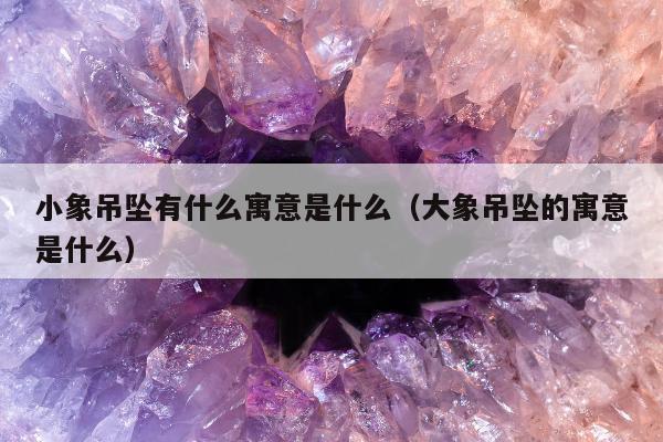 小象吊坠有什么寓意是什么（大象吊坠的寓意是什么）