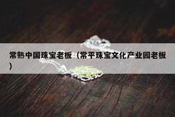 常熟中国珠宝老板（常平珠宝文化产业园老板）
