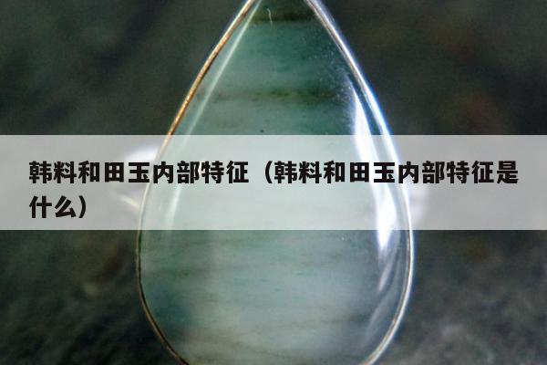 韩料和田玉内部特征（韩料和田玉内部特征是什么）