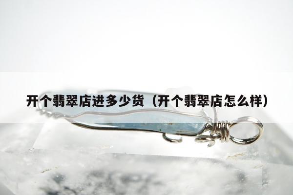开个翡翠店进多少货（开个翡翠店怎么样）