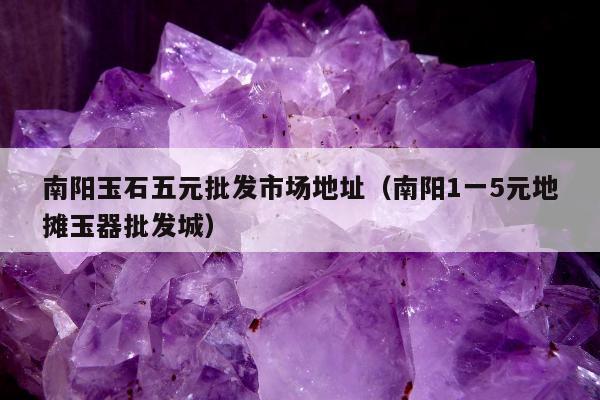南阳玉石五元批发市场地址（南阳1一5元地摊玉器批发城）