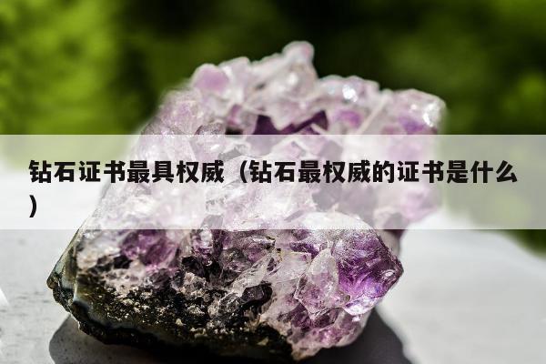 钻石证书最具权威（钻石最权威的证书是什么）