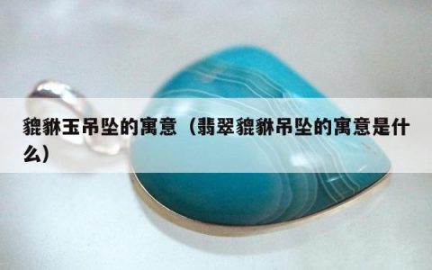 貔貅玉吊坠的寓意（翡翠貔貅吊坠的寓意是什么）