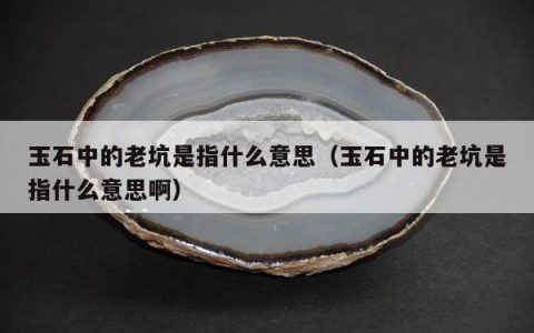 玉石中的老坑是指什么意思（玉石中的老坑是指什么意思啊）