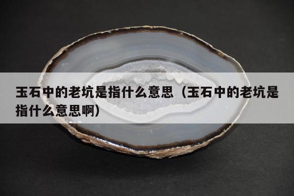 玉石中的老坑是指什么意思（玉石中的老坑是指什么意思啊）