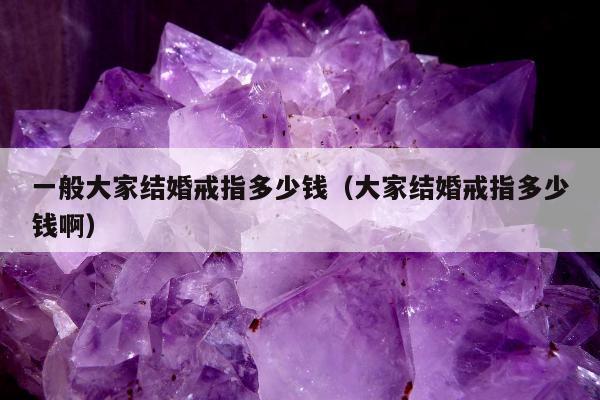 一般大家结婚戒指多少钱（大家结婚戒指多少钱啊）