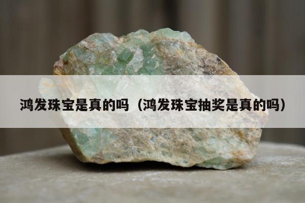 鸿发珠宝是真的吗（鸿发珠宝抽奖是真的吗）