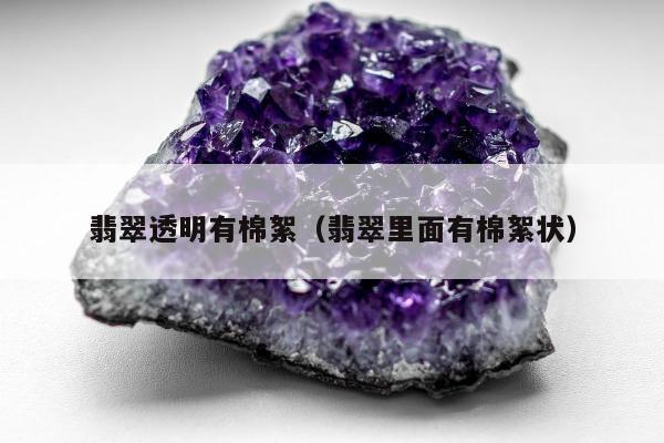 翡翠透明有棉絮（翡翠里面有棉絮状）