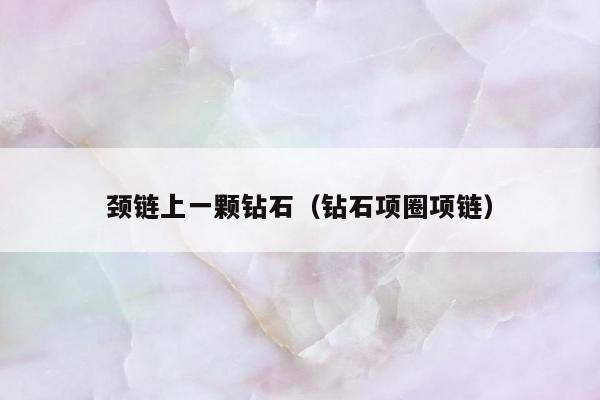 颈链上一颗钻石（钻石项圈项链）