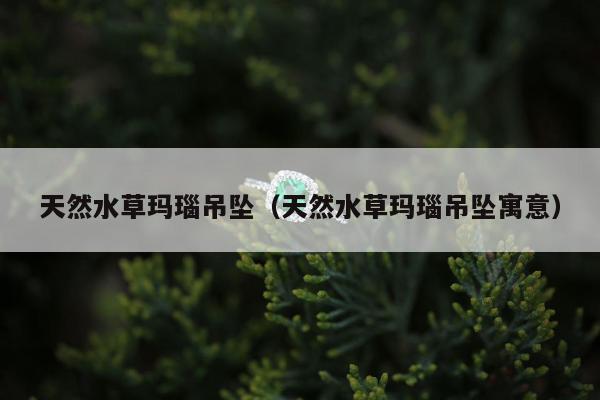 天然水草玛瑙吊坠（天然水草玛瑙吊坠寓意）
