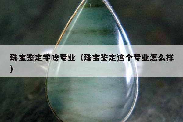 珠宝鉴定学啥专业（珠宝鉴定这个专业怎么样）