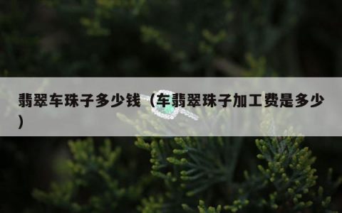 翡翠车珠子多少钱（车翡翠珠子加工费是多少）